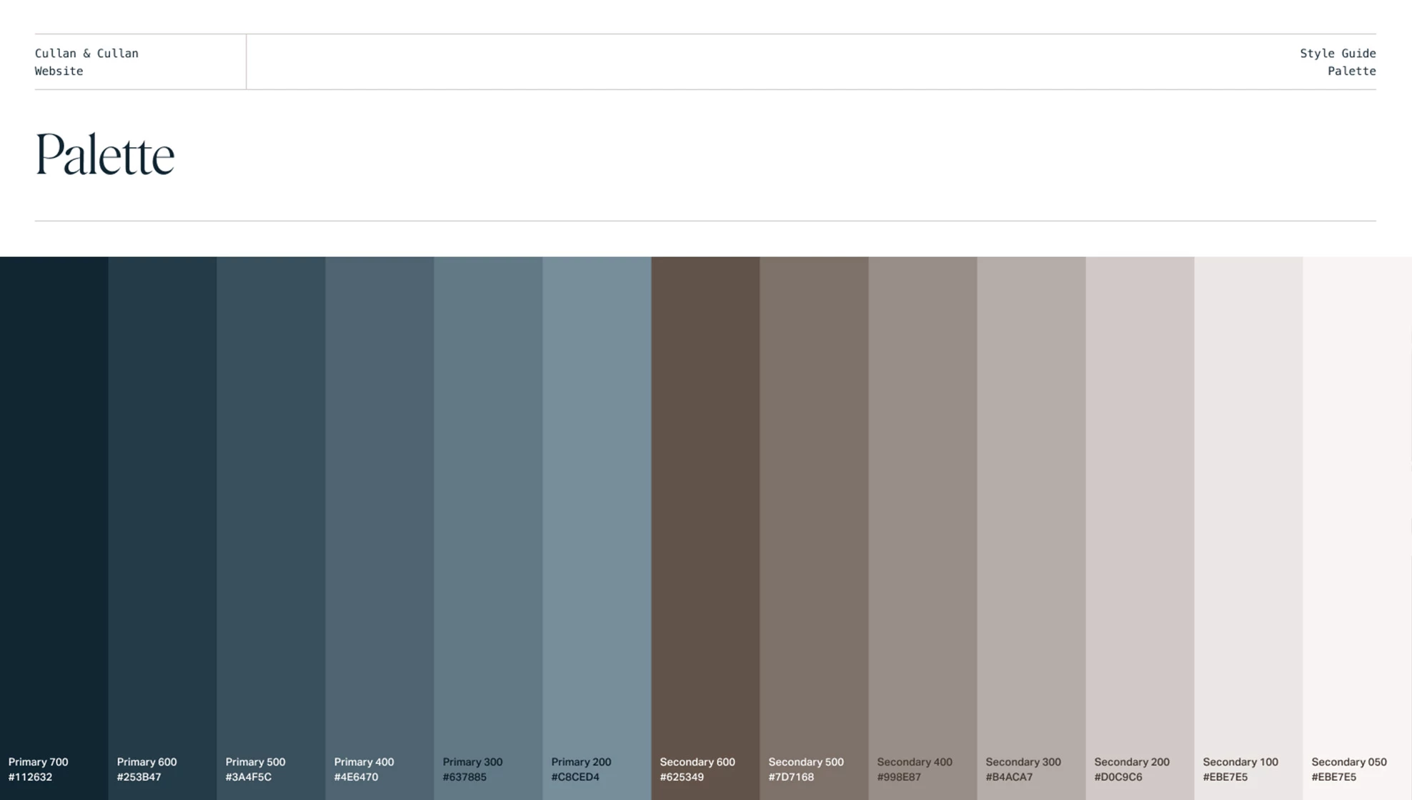 Cullan &amp; Cullan web design color palette