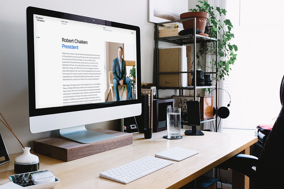 Chaiken & Chaiken bio page design on desktop