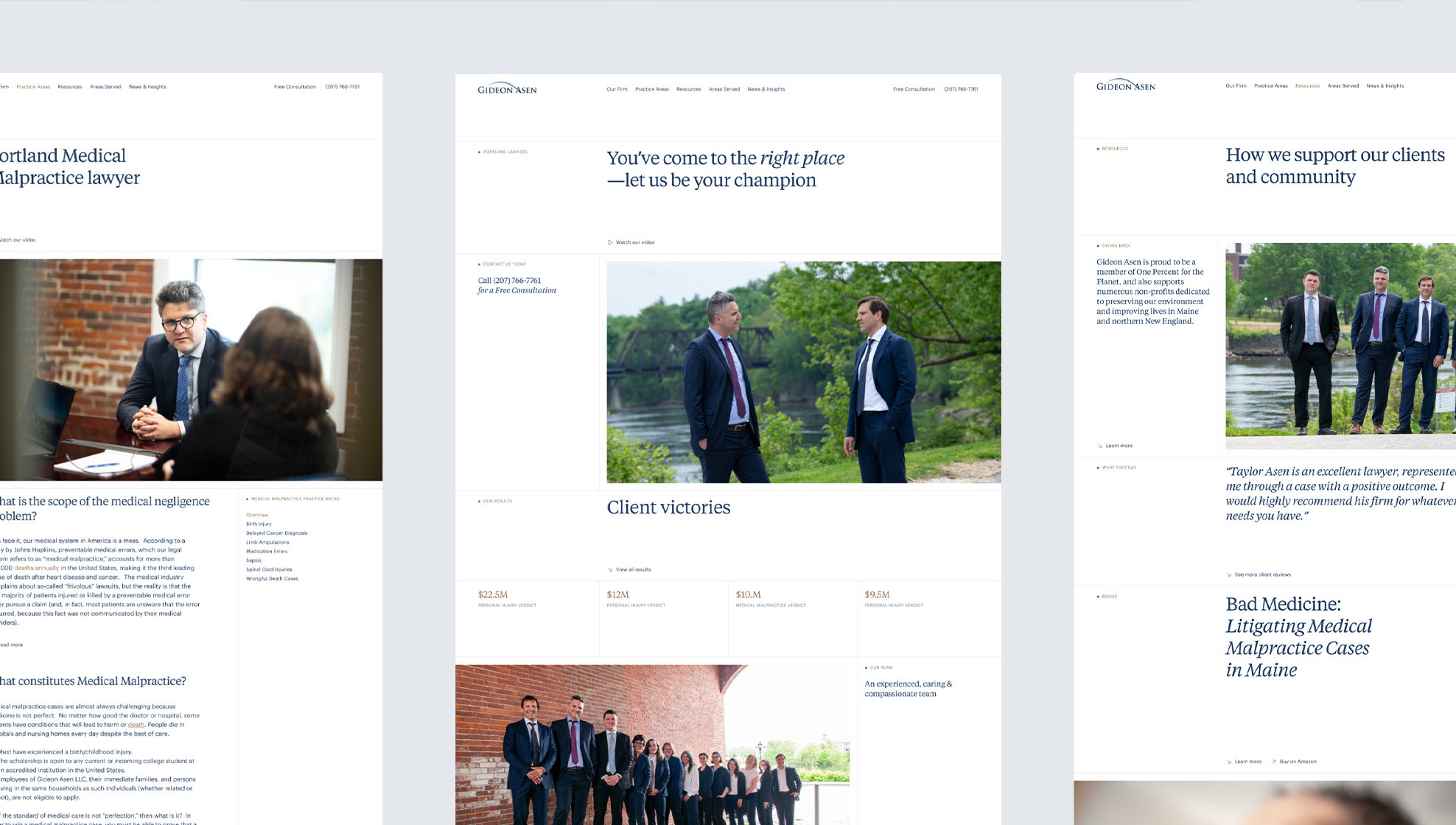Gideon Asen web design pages