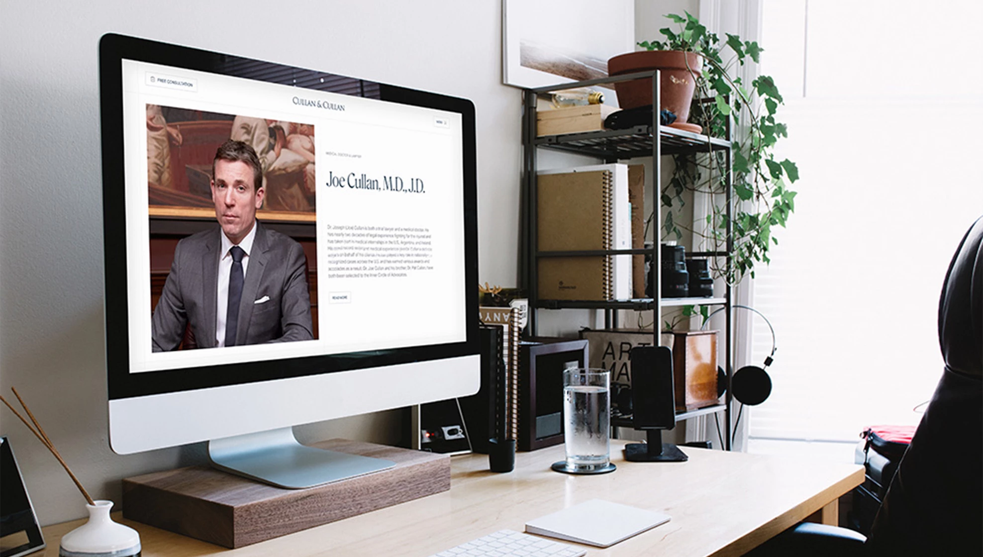 Cullan &amp; Cullan bio page design on desktop