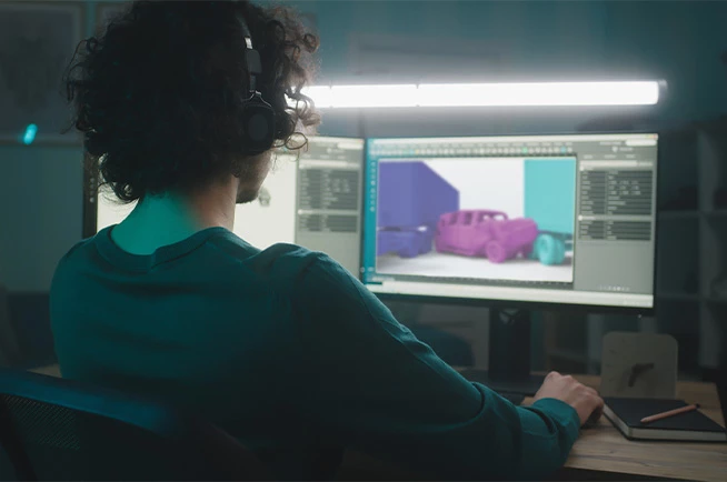 Animator working on computer