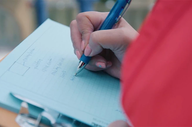 Robson Forensic expert taking notes