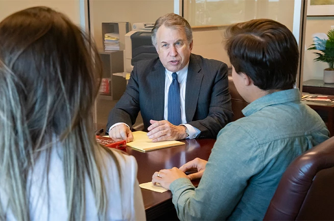 Steven Schafer meeting with clients