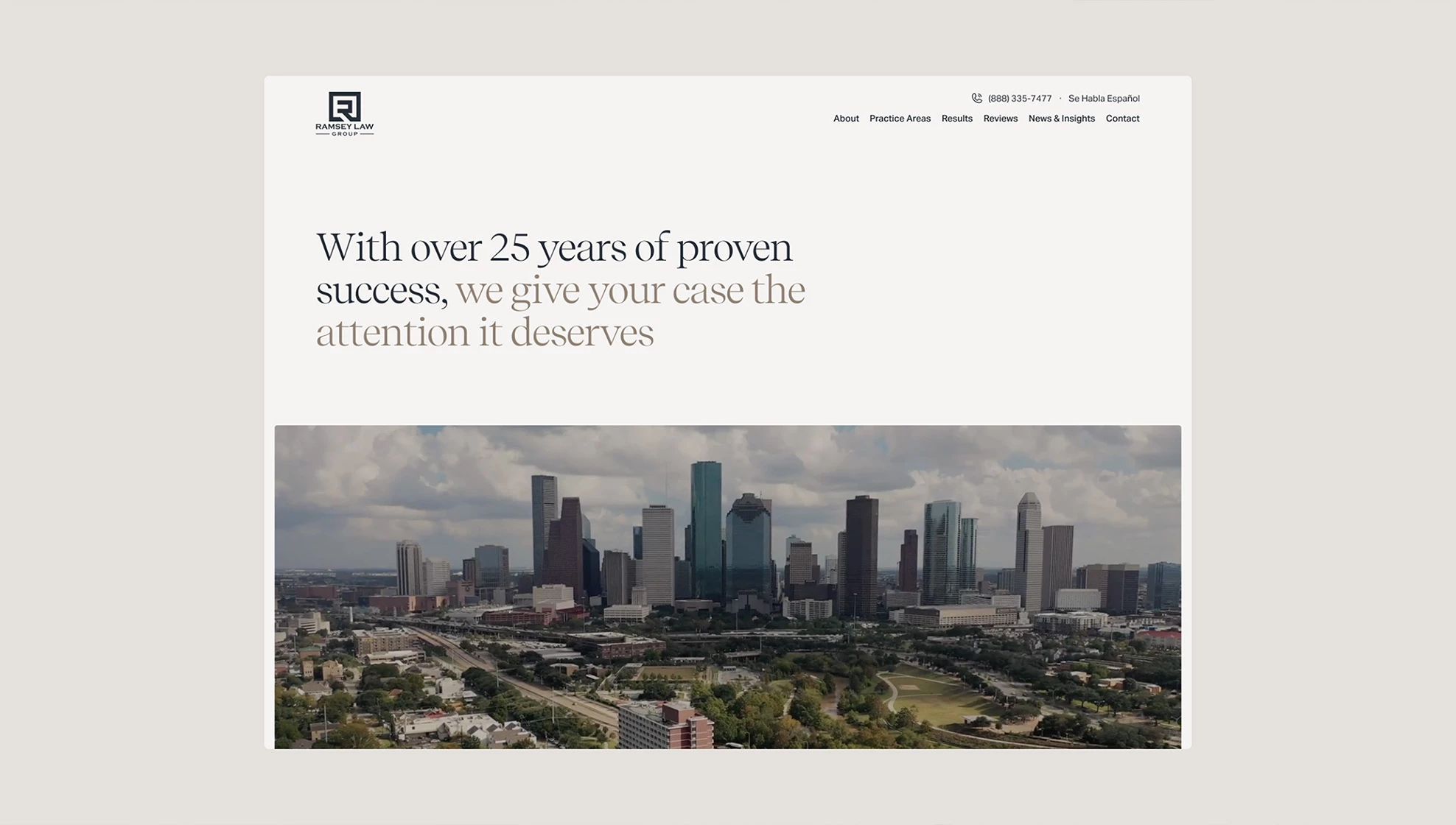 Ramsey Law Group home page design