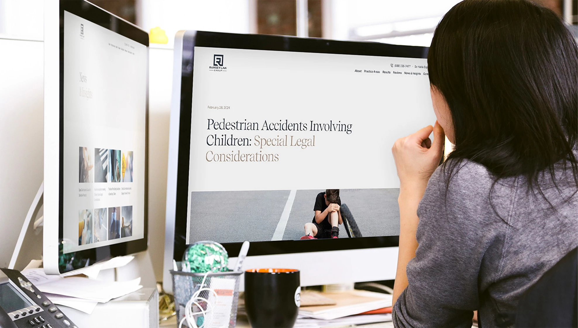 Ramsey Law Group article page design on desktop