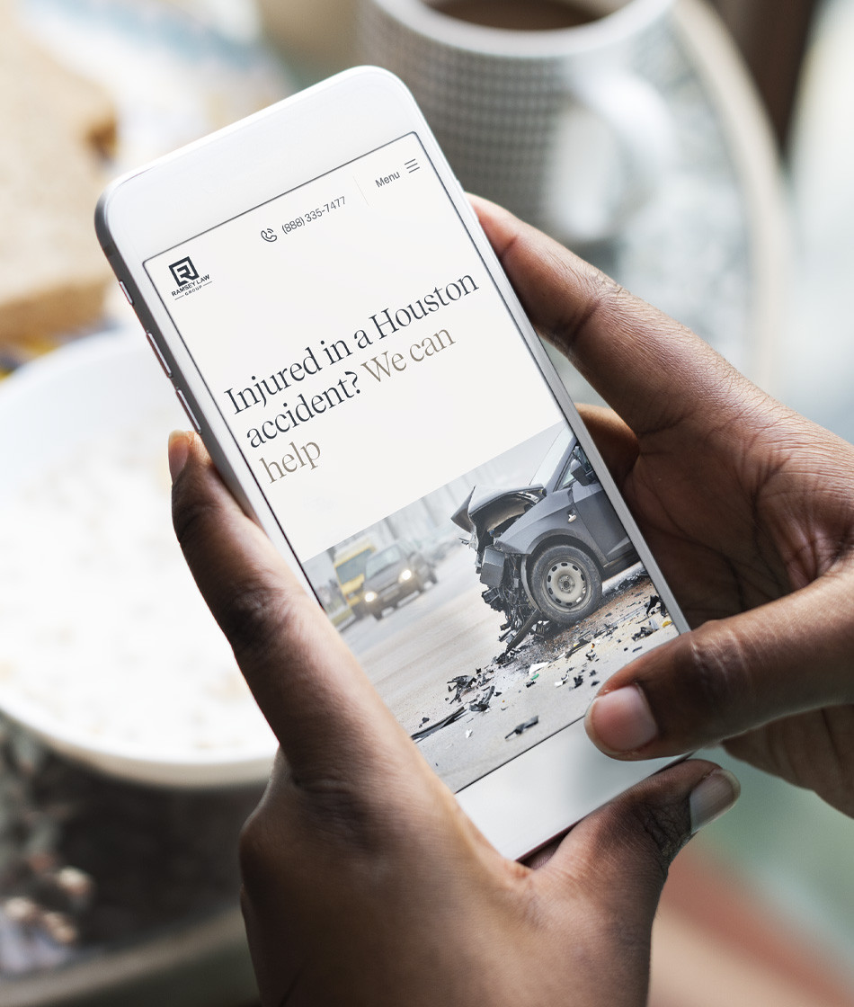 Ramsey Law Group article page design on phone