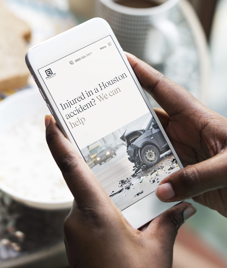 Ramsey Law Group article page design on phone