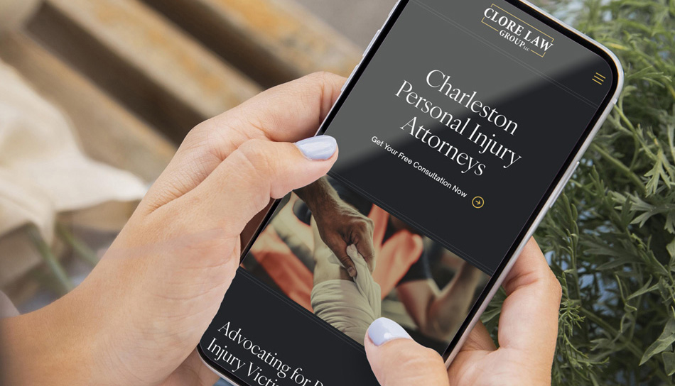 Clore Law Group mobile optimized design